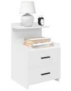 vidaXL Нощно шкафче с 2 чекмеджета бяло 40x365x62 см