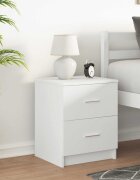 vidaXL Нощно шкафче с 2 чекмеджета бяло 40x36x50 см