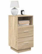 vidaXL Нощно шкафче с 2 чекмеджета дъб сонома 36x36x68 см