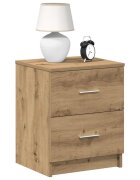 vidaXL Нощно шкафче с 2 чекмеджета дъб занаятчийски 40x36x50 см