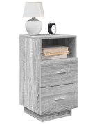 vidaXL Нощно шкафче с 2 чекмеджета сив сонома 36x36x68 см