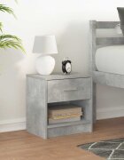 vidaXL Нощно шкафче с чекмедже бетонно сиво 39x28x41 см