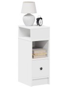vidaXL Нощно шкафче с чекмедже бяло 25x31x66 см