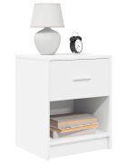 vidaXL Нощно шкафче с чекмедже бяло 40x34x50 см