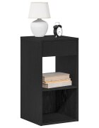 vidaXL Нощно шкафче с чекмедже черен дъб 35x34x665 см