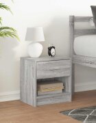 vidaXL Нощно шкафче с чекмедже сиво сонома 39x28x41 см