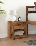 vidaXL Нощно шкафче с чекмедже старо дърво 39x28x41 см
