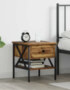 vidaXL Нощно Шкафче с чекмедже Старо дърво 40 x 42 x 45 см