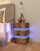 vidaXL Нощно шкафче с LED опушен дъб 45x35x67 см инженерно дърво