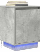 vidaXL нощно шкафче с LED осветление Бетон сив 38x34x50 cm