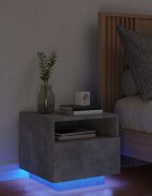 vidaXL Нощно шкафче с LED осветление бетонно сив 40x39x37 см