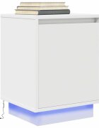 vidaXL Нощно шкафче с LED осветление бяло 38x34x50 cm