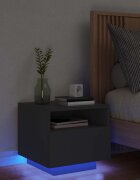 vidaXL Нощно шкафче с LED осветление черно 40x39x37 см