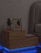vidaXL Нощно шкафче с LED осветление дъб сонома 70x36x405 см