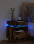 vidaXL Нощно шкафче с LED осветление опушен дъб 40x39x485 см