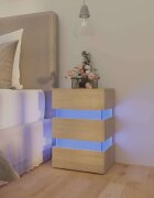 vidaXL Нощно шкафче с LED сонома дъб 45x35x67 см инженерно дърво