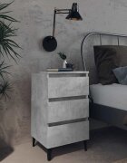 vidaXL Нощно шкафче с метални крака бетонно сиво 40x35x69 см