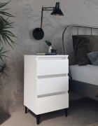 vidaXL Нощно шкафче с метални крака бяло 40x35x69 см