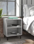 vidaXL Нощно шкафче с метални крака сив сонома 40x30x50 см
