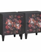 vidaXL Нощно шкафче с врата 2 бр. Черно 40 x 33 x 46 см