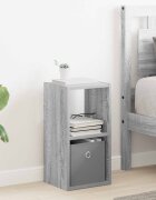 vidaXL Нощно шкафче Сив Сонома 255 x 22 x 495 см Инженерна дървесина