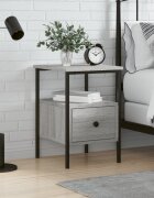 vidaXL Нощно шкафче сив сонома 34x36x50 см инженерно дърво