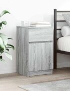 vidaXL Нощно шкафче сив сонома 39x35x65 см инженерно дърво