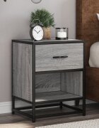 vidaXL Нощно шкафче сив сонома 40x31x50 см инженерно дърво