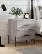 vidaXL Нощно шкафче сив сонома 40x35x475 см инженерно дърво