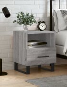 vidaXL Нощно шкафче сив сонома 40x35x475 см инженерно дърво