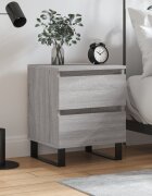 vidaXL Нощно шкафче сив сонома 40x35x50 см инженерно дърво
