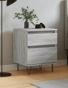 vidaXL Нощно шкафче сив сонома 40x35x50 см инженерно дърво