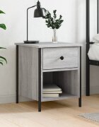 vidaXL Нощно шкафче сив сонома 40x42x50 см инженерно дърво