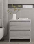 vidaXL Нощно шкафче сив сонома 45x345x445 см инженерно дърво