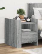 vidaXL Нощно шкафче сив сонома 45x50x50 см инженерно дърво
