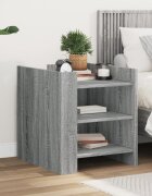 vidaXL Нощно шкафче сив сонома 45x50x50 см инженерно дърво