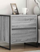 vidaXL Нощно шкафче Сив Сонома 50 x 39.5 x 50 см Инженерна дървесина