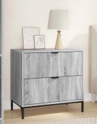 vidaXL Нощно шкафче Сив сонома 63.5 x 36 x 61 см Инженерна дървесина