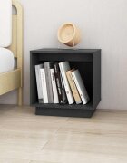 vidaXL Нощно шкафче сиво 40x30x40 см борово дърво масив