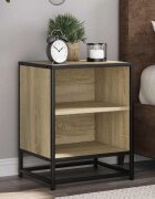 vidaXL Нощно шкафче Сонома дъб 40x31x50cm Изработена дървесина и метал