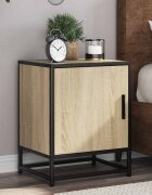vidaXL Нощно шкафче Сонома дъб 40x31x50cm Изработена дървесина и метал