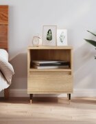 vidaXL Нощно шкафче сонома дъб 40x35x50 см инженерно дърво