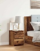vidaXL Нощно шкафче старо дърво 30x30x40 см инженерно дърво