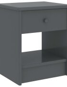 vidaXL Нощно шкафче тъмносиво 35x30x40 см бор масив