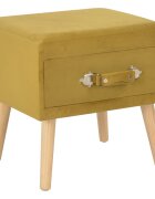 vidaXL Нощно шкафче цвят горчица 40x35x40 см кадифе