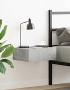 vidaXL Нощно шкафче за стена бетонно сиво 40x30x15см инженерно дърво