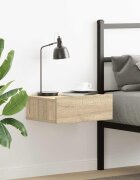 vidaXL Нощно шкафче за стена дъб сонома 40x30x15 см инженерно дърво