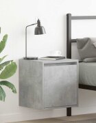 vidaXL Нощно шкафче за стенен монтаж бетонно сиво 38x34x40 см