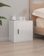 vidaXL Нощно шкафче за стенен монтаж бял гланц 50x30x47 см