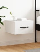 vidaXL Нощно шкафче за стенен монтаж бяло 35x35x20 см